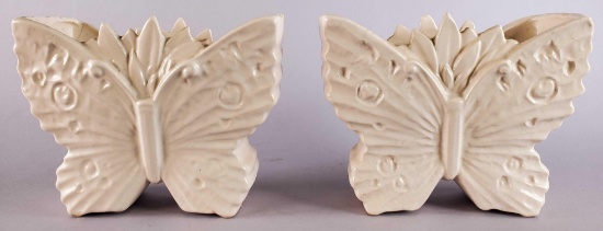 (2) McCoy Butterfly Vases