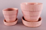 (2) McCoy Basketweave Flower Pots