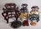 (11) Assorted Oriental Stands - Wood & Brass (LPO)