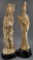 Pair of Resin Oriental Figurines on Wood Bases
