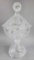 Clear Pressed Glass Covered Pedestal Compote/Candy Dish