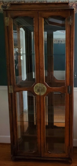 Oriental-styled Solid Hardwood Curio Cabinet (LPO)
