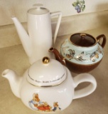 (1) Coffee Pot and (2) Teapots