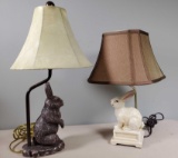 (2) Rabbit Lamps with Shades (LPO)