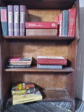 Antique Pine Bookcase with Assorted Books (LPO)