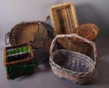 Lot of (6) Decorative Baskets and (2) Metal Baskets (LPO)