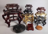 (11) Assorted Oriental Stands - Wood & Brass (LPO)