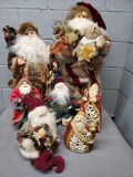 (5) Santa Dolls and (2) Ceramic Santas (LPO)