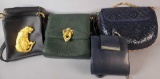 (4) Purses: (2) Leather, (1) Vinyl and (1) Woven by Novelli of Florence, Italy