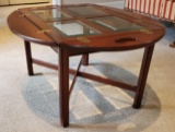 Chippendale Style Beveled windowpane Hinged Butler's Table (LPO)