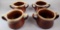 (4) McCoy Brown Drip Double Handle Soup Bowls
