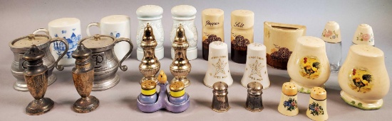 (12) Pair of Salt & Pepper Shakers Traditional Themed