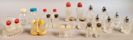 (12) Pair of Salt & Pepper Shakers Clear Glass Traditional Themed