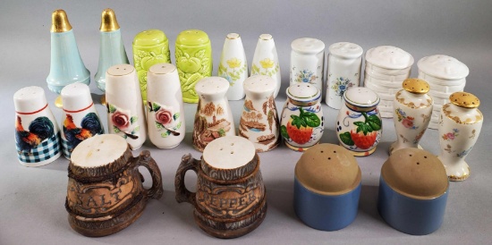 (12) Pair of Salt & Pepper Shakers Traditional Theme