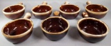 (7) McCoy 7050 Brown Drip Handled Soup Bowls