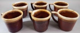 (6) McCoy Brown Drip Mugs