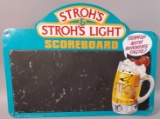 1992 Stroh's & Stroh's Light Beer Scoreboard Chalkboard Metal Sign