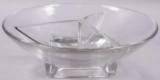 Mid Century 3 Section Clear Glass/Crystal Nut or Candy Dish