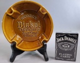 George Dickel Pottery Ash Tray & Jack Daniel's Playing Cards