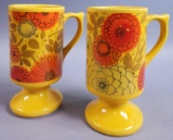 (2) McCoy Floral Coffee Mugs