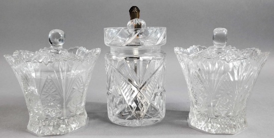 (3) Pressed Glass Jelly Jars