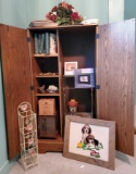 Cleanout Lot w/ Wardrobe, (3) Photo Albums, Dog Themed Clock, Cookie Jar, Home Interior items &