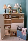 Cleanout Lot: Armoire, Assorted Lamps, Decorative Items LPO)