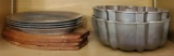 (2) Aluminum Bundt Pans & (4) Steak plates w/ Wood Holders