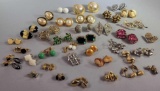 Costume Jewelry: Assorted Costume Clip & Screw Back Earrings(30+ pair)