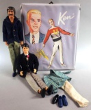 Vintage Mattel Ken Box (1964) w/Newer Doll, clothes and shoes & Mego 