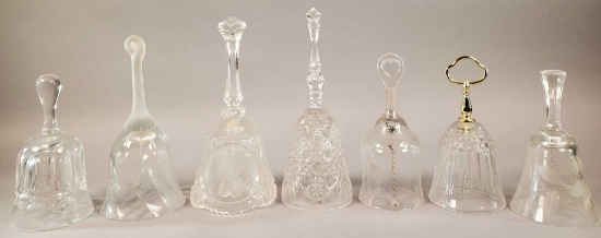 (7) Clear Glass/Crystal Bells