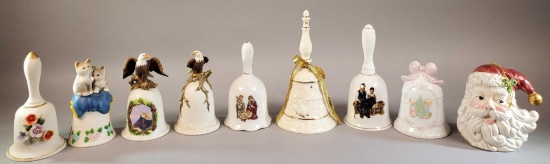 (9) Ceramic/Bisque Collector Bells