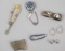 (3) Assorted Bracelets, (2) Pair Clip on Earrings, Pocket Watch, & Belt Buckle