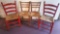 (2) Pair Ladderback Chairs w/Woven Rush Seats (LPO)