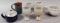(4) Pottery Goblets, (2) Mugs, & Shaker