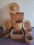 (9) Wicker Baskets & Straw Hat (LPO)