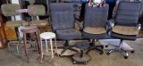 Chair & Stool Lot: (3) Office Chairs, (5) Stools, & Mechanics Stool (LPO)