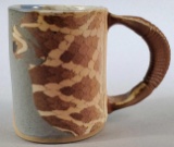 Siegele & Haley Buzzard Mountain Pottery Mug - Blue w/Reptile Pattern