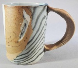 Vintage Siegele & Haley Buzzard Mountain Pottery Mug Zebra Pattern