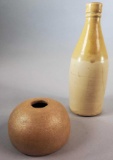 Hand Thrown Bottle Vase & Ball Bud Vase