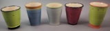 (5) Handcrafted Multicolored Cups