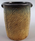 Hand Thrown Vase w/Rolled Edge - Earthtones