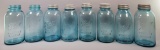 (8) Aqua Half Gallon Ball Mason Jars (LPO)