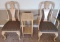 (2) Blond Wood Chairs w/ Lamp Table