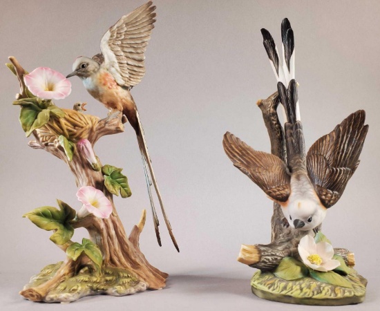 (2) Homeco "Scissortail Flycatcher" Porcelain Figurines (LPO)