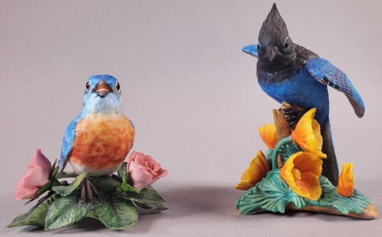 (2) Lenox Bird Figurines: "Bluebird" and "Steller's Jay"
