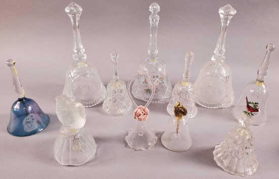 (11) Clear Glass/Crystal Collector Bells