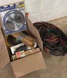 (2) Jumper Cables & Box of Sawblades
