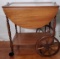 Mid-Century Early American Style Drop Leaf Tea Cart w/Glass Tray Top (LPO)