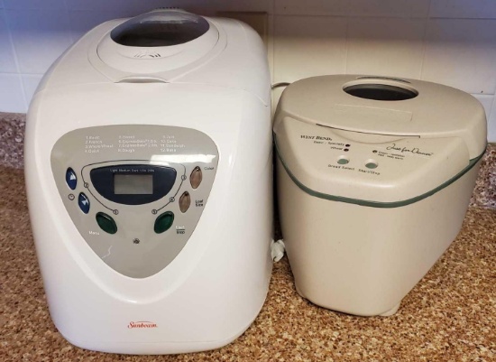 Sunbeam Bread Maker & Westbend "Just for Dinner" Bread Maker. (LPO)